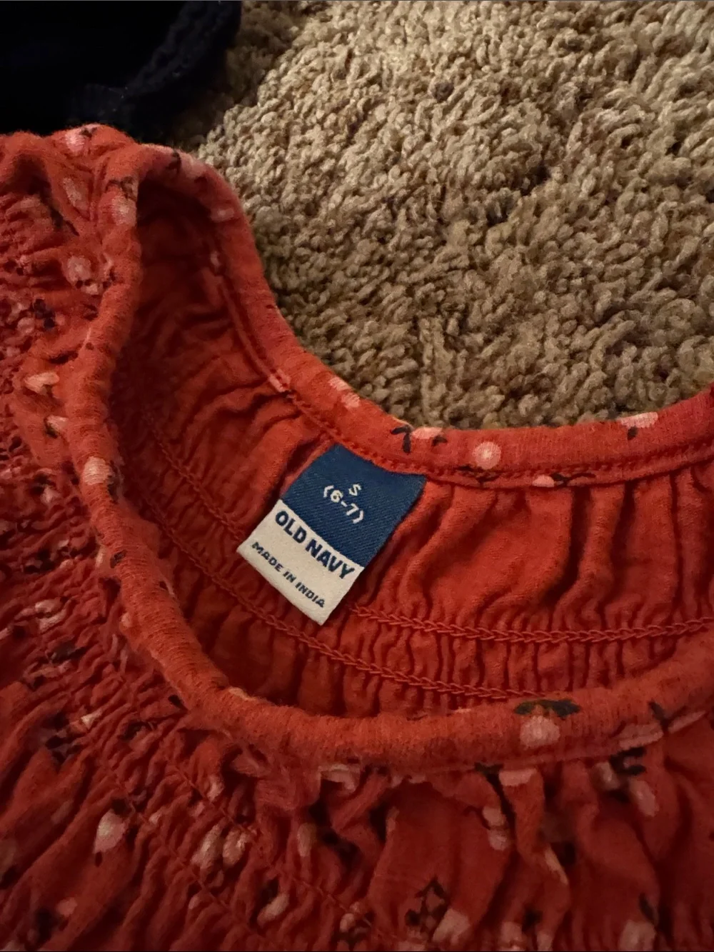 Old Navy Black & Coral Floral Tiered Dresses